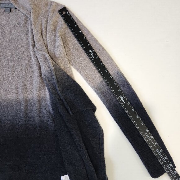 Barefoot Dreams Bamboo Chic Lite Cardigan Sweater S/M Gray Blue Ombre Open Front - Picture 7 of 9